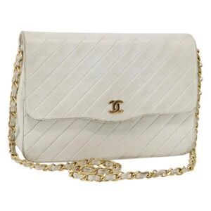 Chanel Matelasse Chain Leather White Leather Shoulder Bag Bag